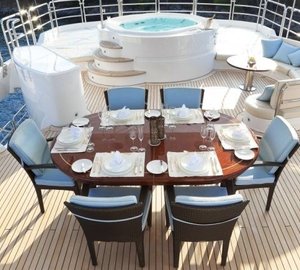 External Eating/dining With Jacuzzi Pool Aboard Yacht HARMONY III