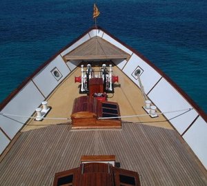 Bow on the 45m Yacht ILONKA