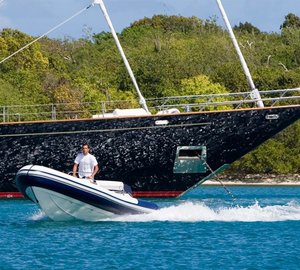 Ship's Tender Alongside On Board Yacht ANTARA