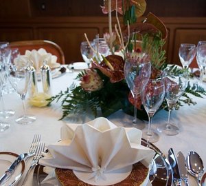 Eating/dining Close Up On Board Yacht ANTARA