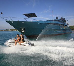 Jetski Skiing On Yacht BLUE ICE
