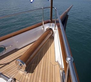 Ship's Bow Close Up Aboard Yacht SYCARA IV