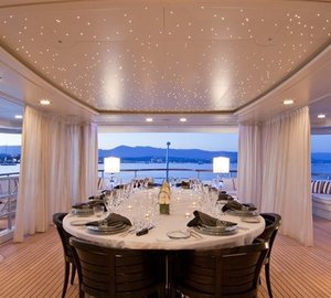 Top Deck Furniture On Yacht LATITUDE