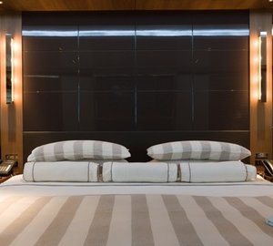 Berth Detail: Yacht SYNA's Main Master Cabin Pictured