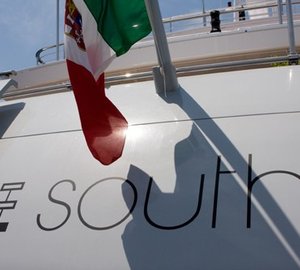 External Close Up On Yacht SYNA