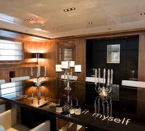 Close Up: Yacht SYNA's Eating/dining Saloon Pictured