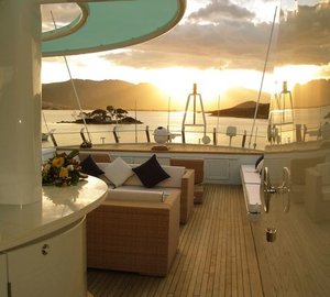 Sunset Dusk: Yacht ACHILLES's Sun Deck Image