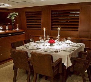 Evening: Yacht ETHEREAL's Top Saloon Eating/dining Photograph