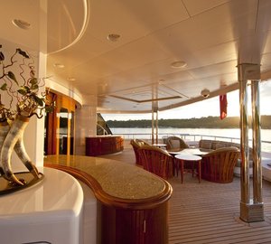Deck Sitting On Board Yacht BLUE MOON