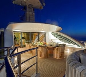 Sun Deck Eating/dining Zone Aboard Yacht INFINITE SHADES