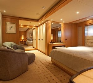 Neutralised: Yacht INFINITE SHADES's Double Sized Suite Captured