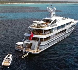 Towable Ship's Tender: Yacht INFINITE SHADES's Aft Aspect Captured