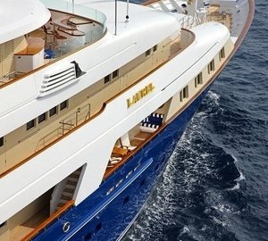 Close Up: Yacht LAUREL's Profile Aspect Pictured