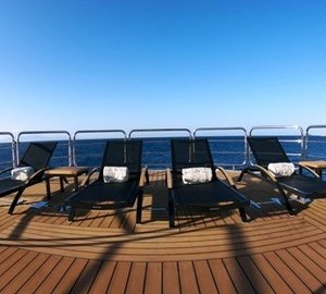 Sunshine Lounging: Yacht SIREN's Sun Deck Pictured