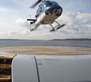 Chopper Landing Aboard Yacht SIREN