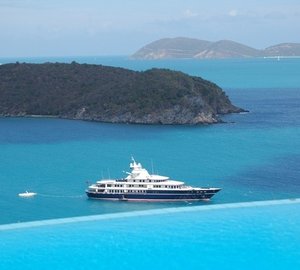 From Above Aspect Including Ship's Tender On Yacht LEANDER G