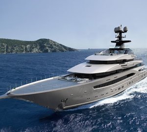 luxury mega yacht of 95 metres cruising
