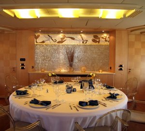 Formal dining area set up for dinner or lunch