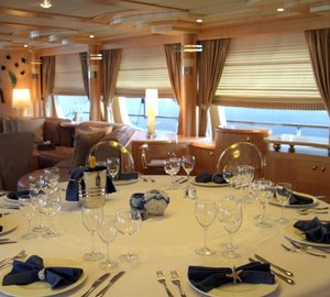 Dining room set up for formal dinner or lunch