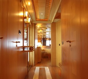 wood panelling details in the foyer