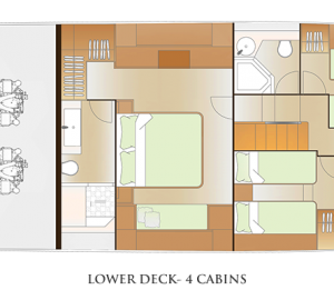 Lower Deck 4-cabin Layout Ga