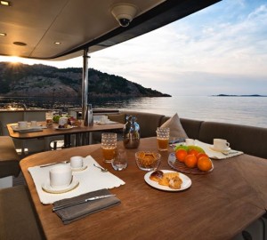 Breakfast Set Up On The Aft Deck