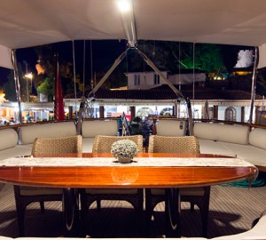 Exterior Dining Area In The Evening