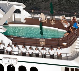 Swimming On GLOBAL Yacht