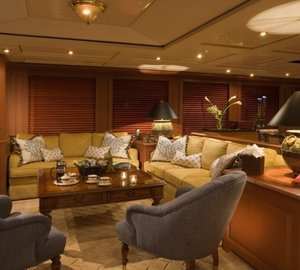 Portside: Yacht ATLANTICA's Saloon Pictured