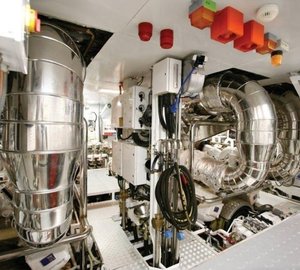 Engine Area On Board Yacht DIANE