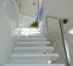 External Staircase On Yacht WORLD IS NOT ENOUGH