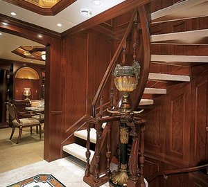 Stairway Aboard Yacht RELENTLESS