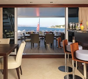 Drinks Bar With Lounging Aboard Yacht MY LITTLE VIOLET
