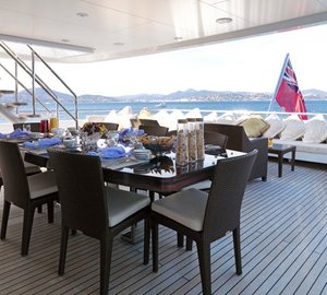 External Eating/dining Aboard Yacht MY LITTLE VIOLET