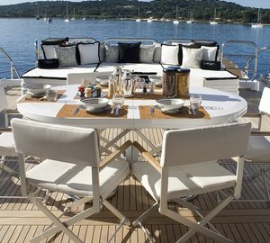 Aft Deck Eating/dining On Board Yacht PURE ONE