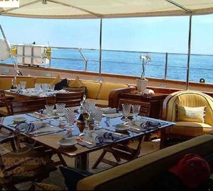Aft Deck Eating/dining On Board Yacht ANDROMEDA LA DEA