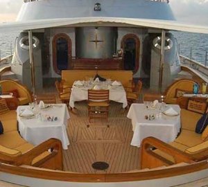 Aft Deck Eating/dining On Board Yacht ANDROMEDA LA DEA