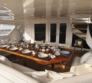Aft Deck Eating/dining On Board Yacht INSPIRATION