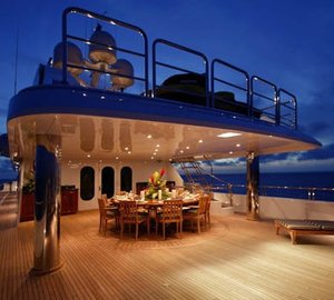 Evening: Yacht ONE MORE TOY's Premier Aft Deck Captured