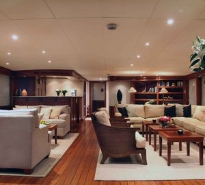 Fore Aspect: Yacht ASTERIA's Saloon Pictured