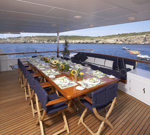 Eating/dining: Yacht TELEOST's Aft Deck Pictured