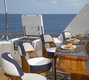 Top Deck Drinks Bar Aboard Yacht TELEOST