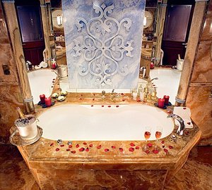 Close Up: Yacht MOSAIQUE's Main Master Bath Captured