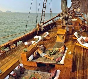 Deck Lounging Aboard Yacht SILOLONA