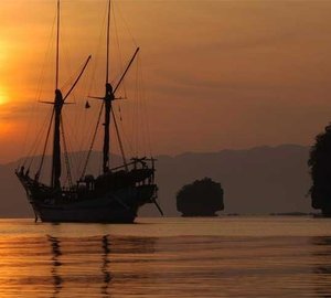 Sunset Dusk Aboard Yacht SILOLONA