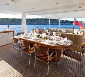 Top Deck Eating/dining Aboard Yacht LA MIRAGE
