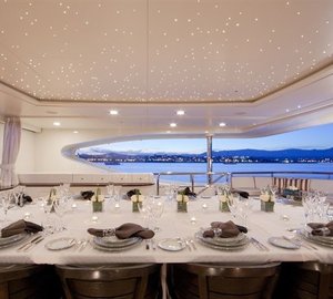 Top Deck Furniture Setting Aboard Yacht LATITUDE