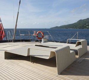 Sunshine Lounging On Board Yacht RED DRAGON
