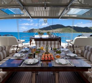 Top Deck Eating/dining Aboard Yacht TIARA
