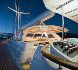 Evening: Yacht ETHEREAL's Pilot House Image